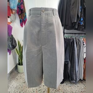 Denver Hayes Gray Pleated High-Waist Shorts